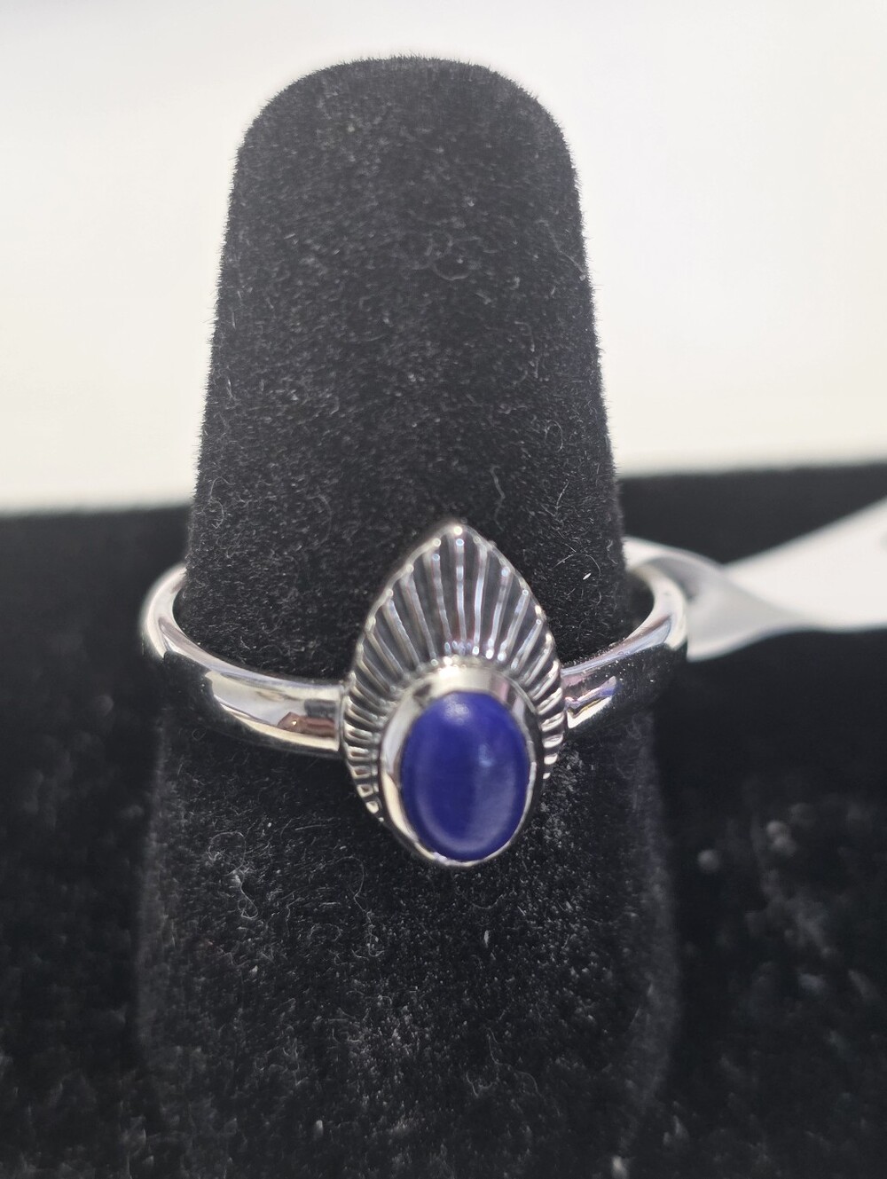 Sterling Silver Blue Lapis Oval Cabochon Ring